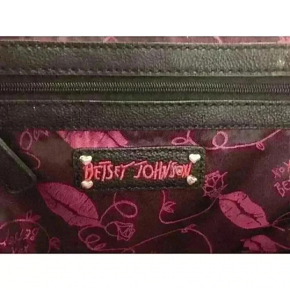 Betsey Johnson Women's Black/White Perforated Tuxedo Junction Bag - Picture 5 of 7